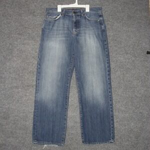 Ben Sherman Jeans Mens 34 Blue Good Straight Leg Denim Cotton Distressed